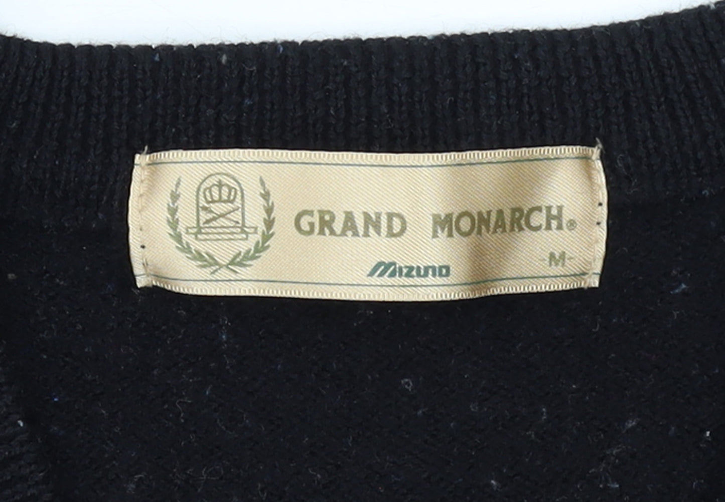 Mizuno Grand Monarch Men's Black Wool Knit V-Neck Vest M