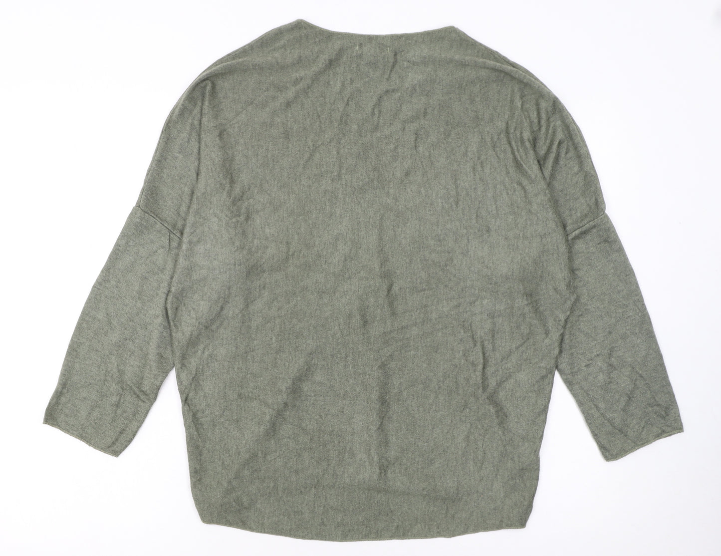 Blue Vanilla Women's Green Sequin Flower Pullover Jumper One Size
