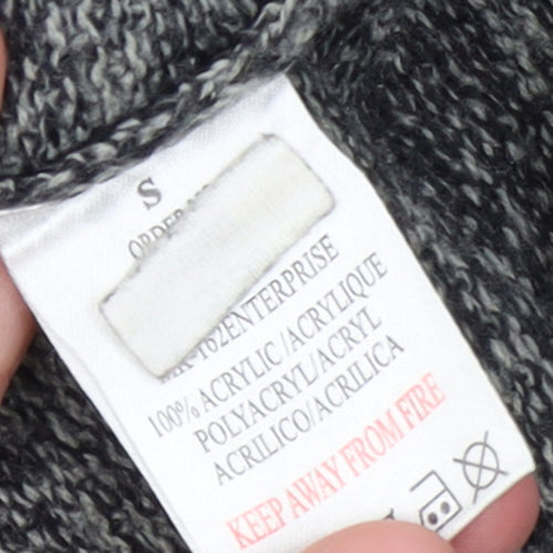 Your Turn Men's Grey Chunky Knit Acrylic Jumper Size S