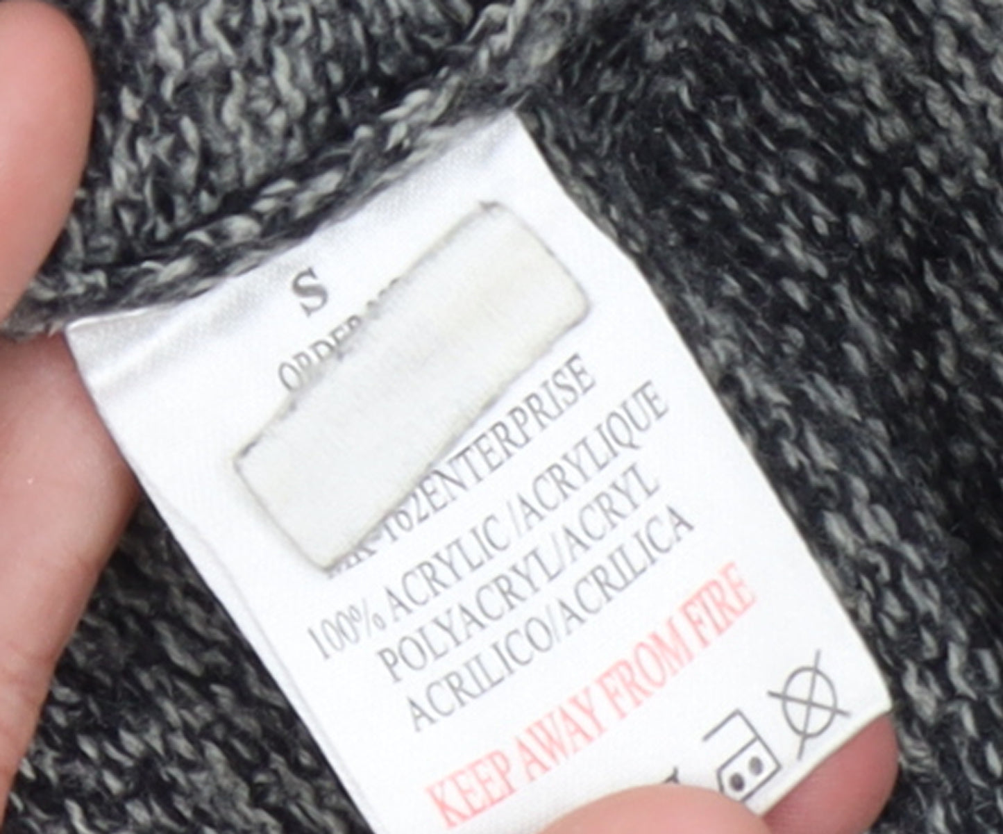 Your Turn Men's Grey Chunky Knit Acrylic Jumper Size S