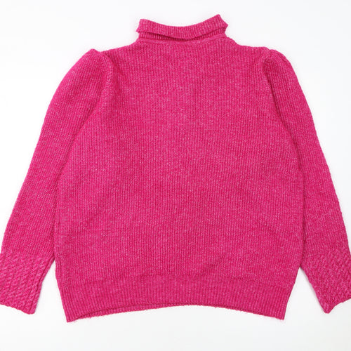 Next Women Pink Collared Henley Knit Jumper Size 14