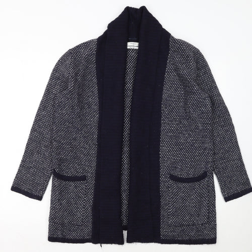 Mango Women’s Blue Wool Blend Open Knit Long Sleeve Cardigan Size 10