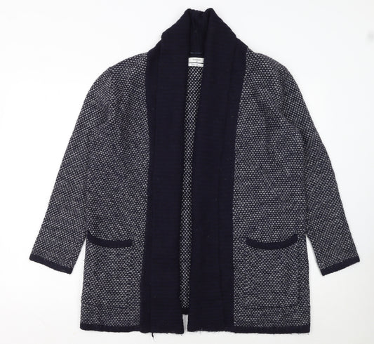 Mango Women’s Blue Wool Blend Open Knit Long Sleeve Cardigan Size 10