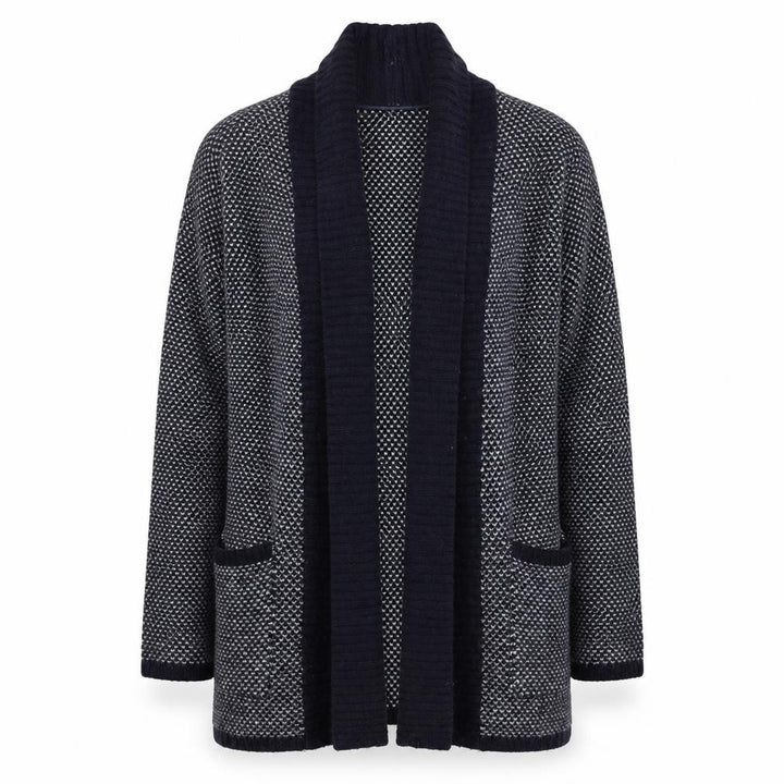 Mango Women’s Blue Wool Blend Open Knit Long Sleeve Cardigan Size 10
