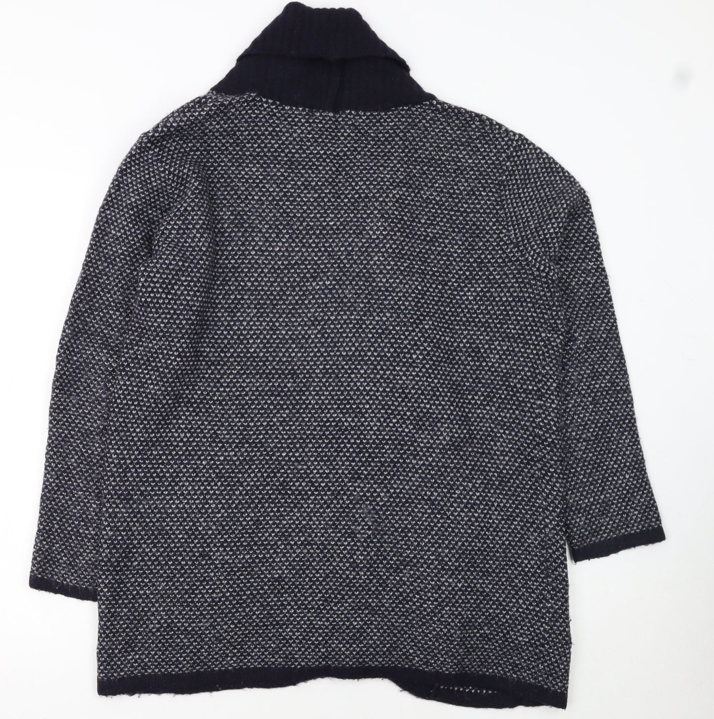 Mango Women’s Blue Wool Blend Open Knit Long Sleeve Cardigan Size 10
