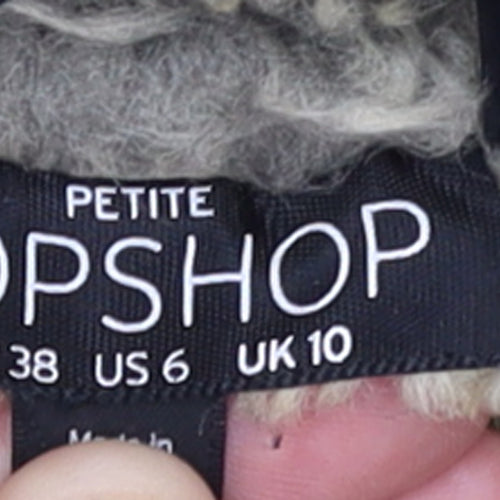 Topshop Women’s Black Petite Parka Jacket UK 10 Hooded Lined