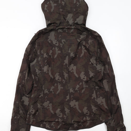 Next Women's Green Camouflage Hooded Military Jacket Size 12