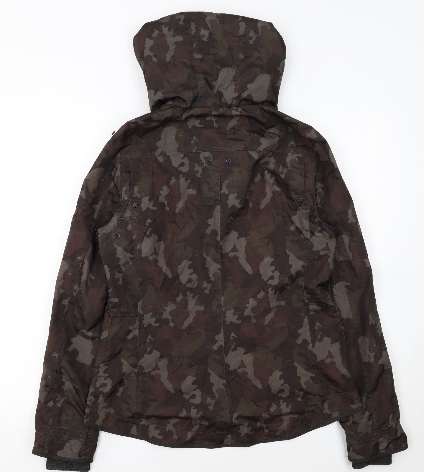 Next Women's Green Camouflage Hooded Military Jacket Size 12