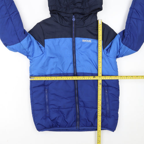 Regatta Boys Blue Colourblock Hooded Puffer Jacket 9-10 Years