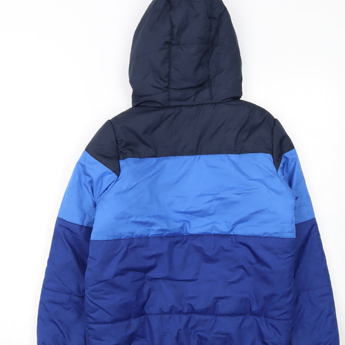 Regatta Boys Blue Colourblock Hooded Puffer Jacket 9-10 Years