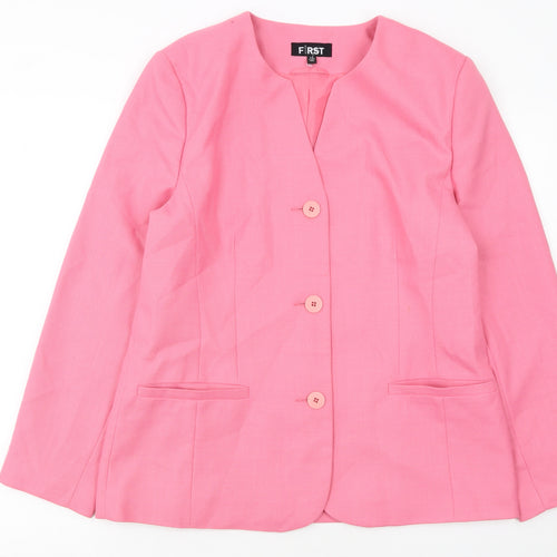 First Avenue Women's Pink Suit Jacket Size 14 Regular Polyester Modal