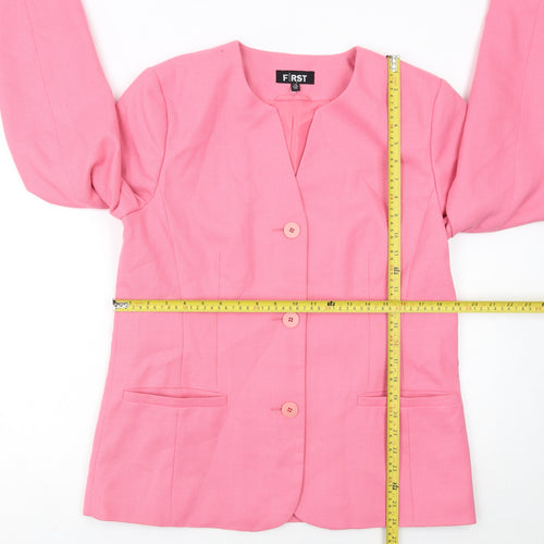 First Avenue Women's Pink Suit Jacket Size 14 Regular Polyester Modal