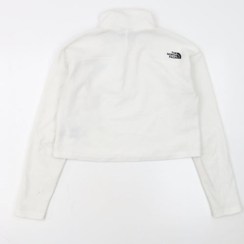 The North Face Womens White Fleece 1/2 Zip Pullover Sweatshirt Size S