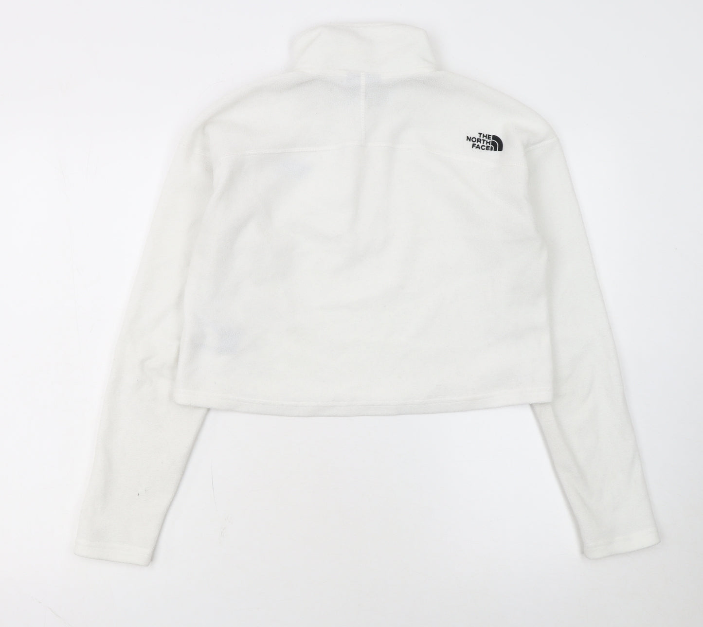 The North Face Womens White Fleece 1/2 Zip Pullover Sweatshirt Size S