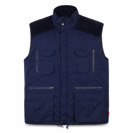 Front view of TURNHOUT men’s blue 2xl insulated bodywarmer waistcoat