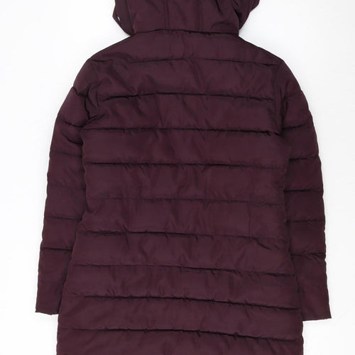 Dorothy Perkins Women's Purple Size 6 Hooded Puffer Coat
