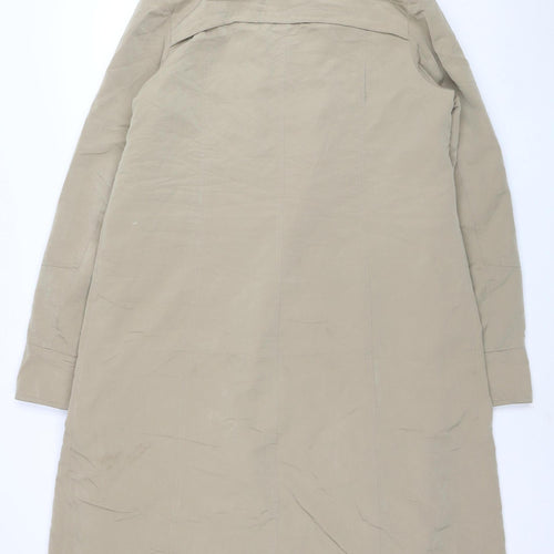 east5th Womens Beige Long Hooded Rain Coat L