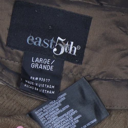 east5th Womens Beige Long Hooded Rain Coat L