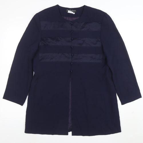 Cynthia Howie Women’s Blue Formal Mid-Length Button Coat Size 12