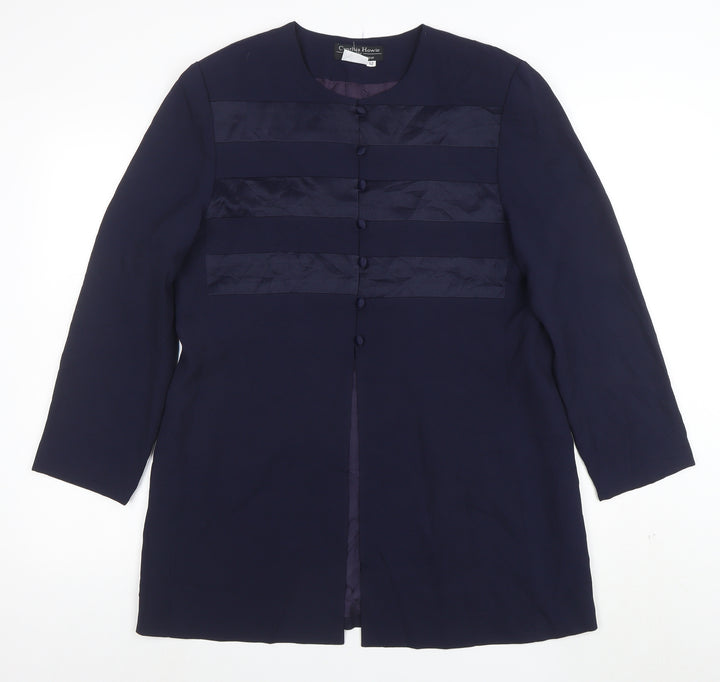 Cynthia Howie Women’s Blue Formal Mid-Length Button Coat Size 12