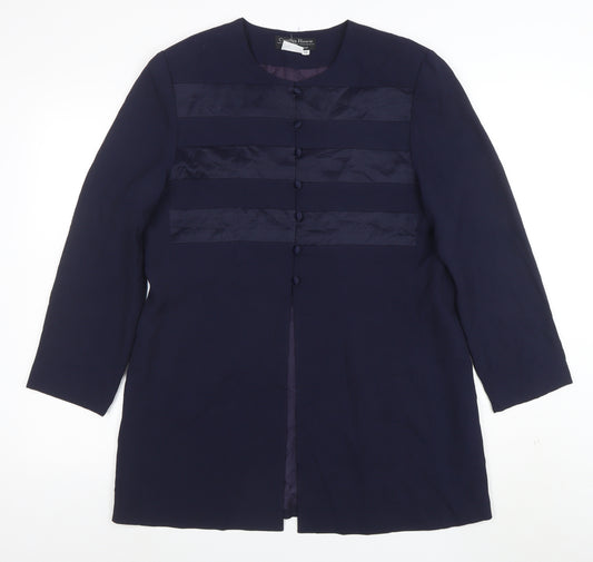 Cynthia Howie Women’s Blue Formal Mid-Length Button Coat Size 12