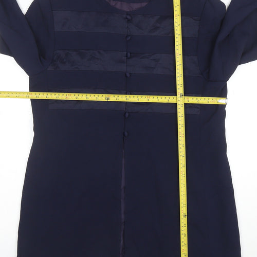 Cynthia Howie Women’s Blue Formal Mid-Length Button Coat Size 12