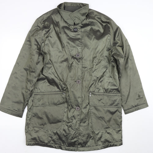 London Fog Women Green M Long Button Overcoat Jacket