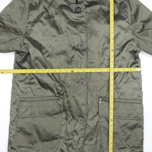London Fog Women Green M Long Button Overcoat Jacket