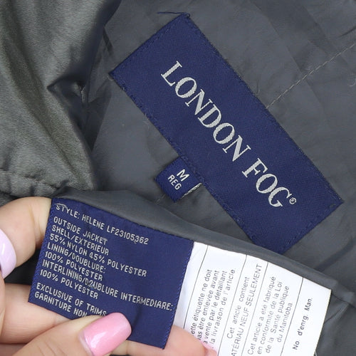 London Fog Women Green M Long Button Overcoat Jacket