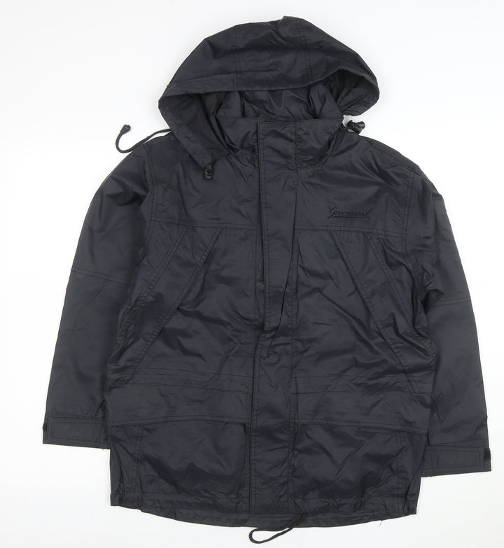 Greenwood Women's Black Hooded Parka Jacket Size 12