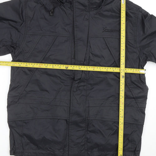 Greenwood Women's Black Hooded Parka Jacket Size 12