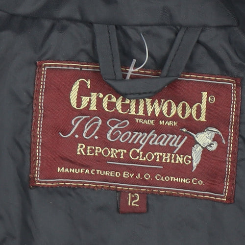 Greenwood Women's Black Hooded Parka Jacket Size 12