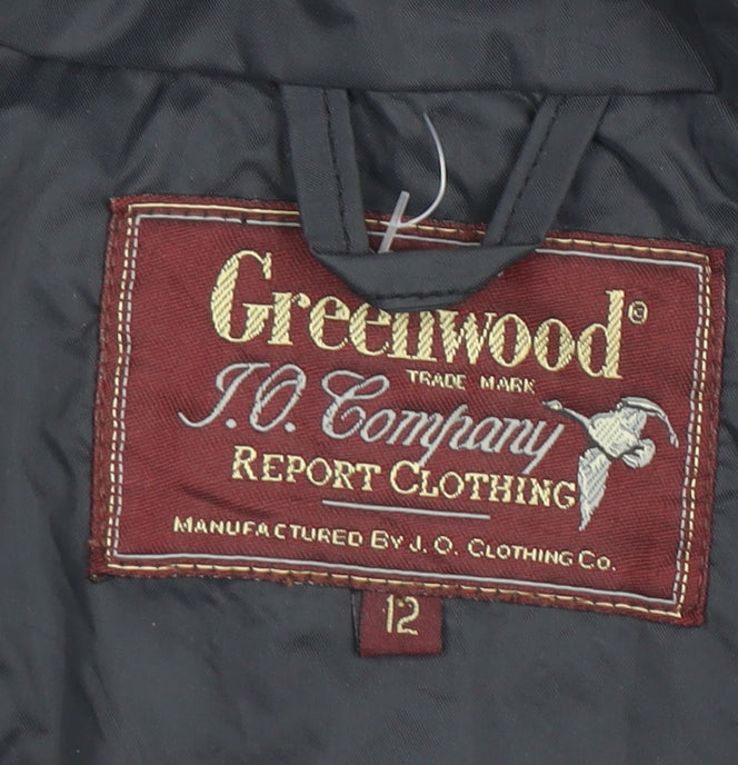 Greenwood Women's Black Hooded Parka Jacket Size 12
