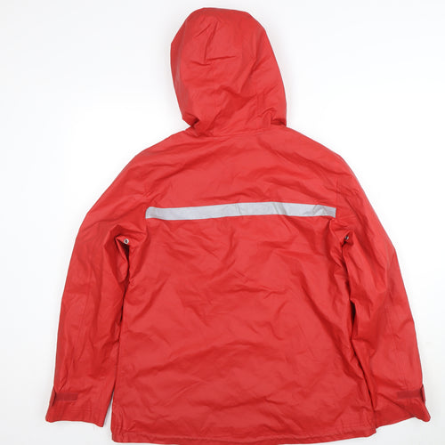 Charles River Apparel Womens Red Hooded Rain Coat Jacket Size M