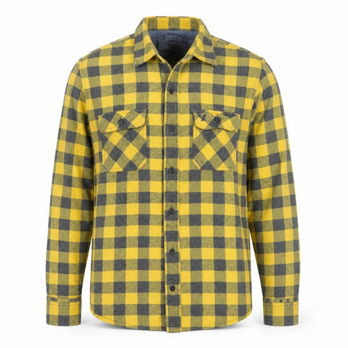 American Eagle Outfitters Men's Yellow Check Flannel Shirt L Long Sleeve