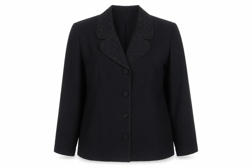 Front view of Leslie Fay Women Black, size 16, Single-Breasted Blazer Jacket