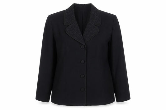 Front view of Leslie Fay Women Black, size 16, Single-Breasted Blazer Jacket