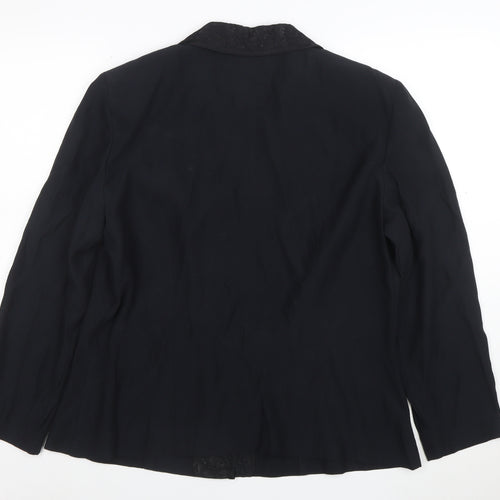 Leslie Fay Women Black Size 16 Single-Breasted Blazer Jacket