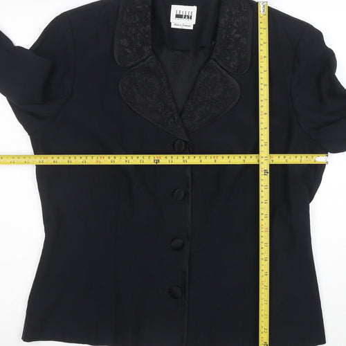 Leslie Fay Women Black Size 16 Single-Breasted Blazer Jacket