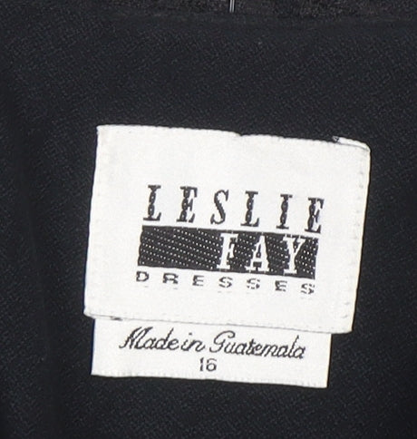 Leslie Fay Women Black Size 16 Single-Breasted Blazer Jacket