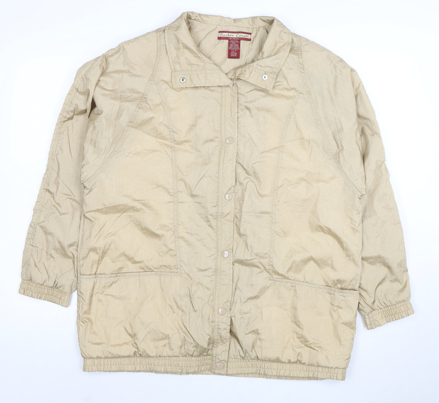 Tudor Court Women's Beige Nylon Lined Mid-Length Jacket Size L