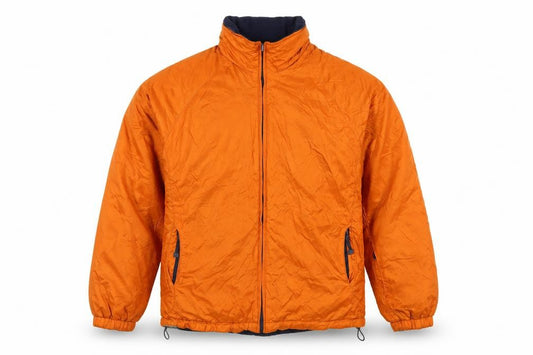 Front view of Croft & Barrow Men's Orange Reversible Nylon Full Zip Jacket L