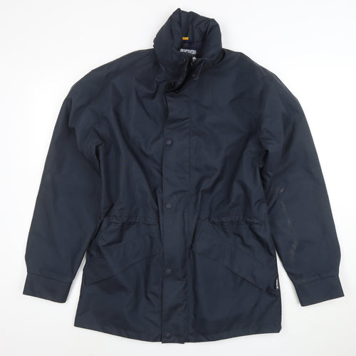 Siggi Men's Blue Waterproof Hooded Rain Coat Jacket Size S Regular Fit