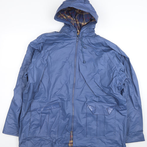 Misty Harbor Women’s Blue Hooded Waterproof Rain Coat Jacket XL