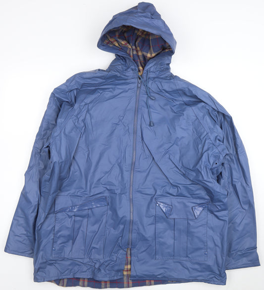 Misty Harbor Women’s Blue Hooded Waterproof Rain Coat Jacket XL