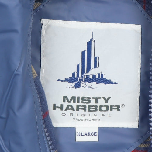Misty Harbor Women’s Blue Hooded Waterproof Rain Coat Jacket XL