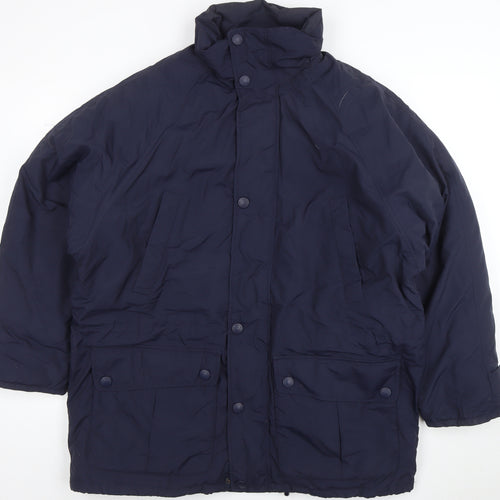 Eddie Bauer Mens Blue M Mid-Length Puffer Jacket Down Insulated