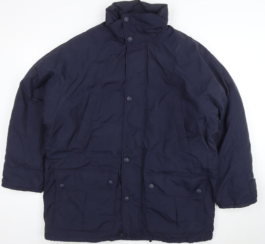 Eddie Bauer Mens Blue M Mid-Length Puffer Jacket Down Insulated