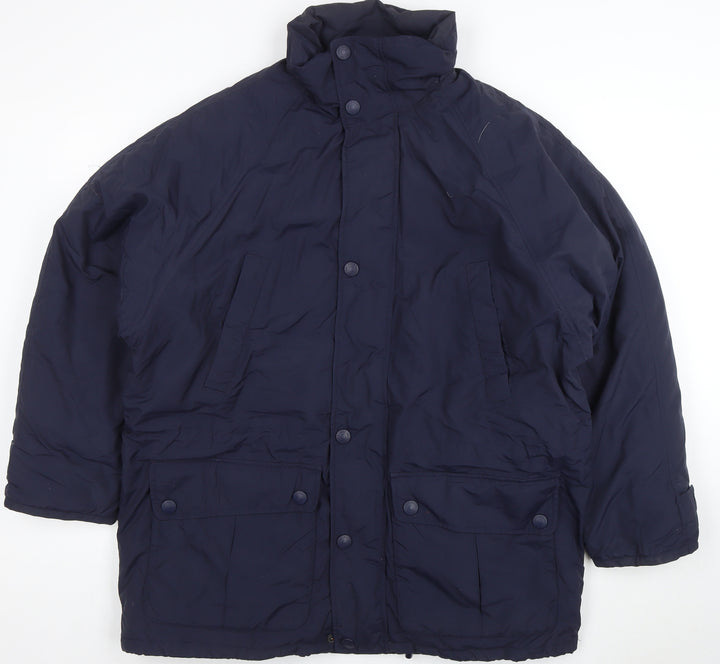 Eddie Bauer Mens Blue M Mid-Length Puffer Jacket Down Insulated
