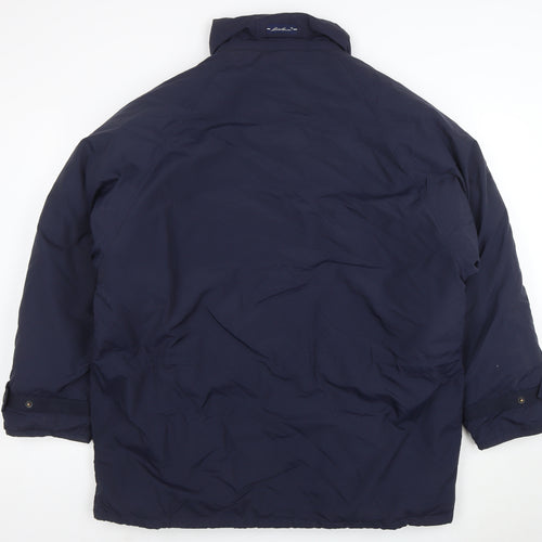 Eddie Bauer Mens Blue M Mid-Length Puffer Jacket Down Insulated